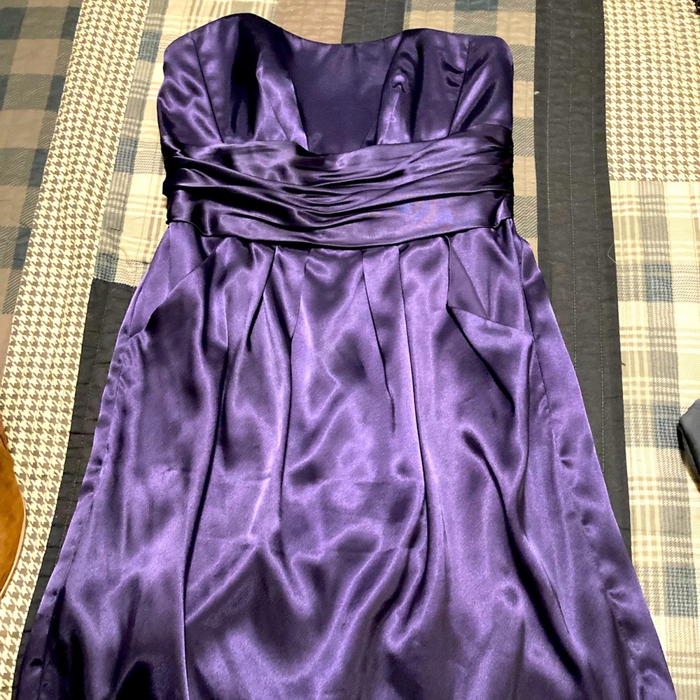 Strapless David’s Bridal cocktail homecoming prom bridesmaid dress